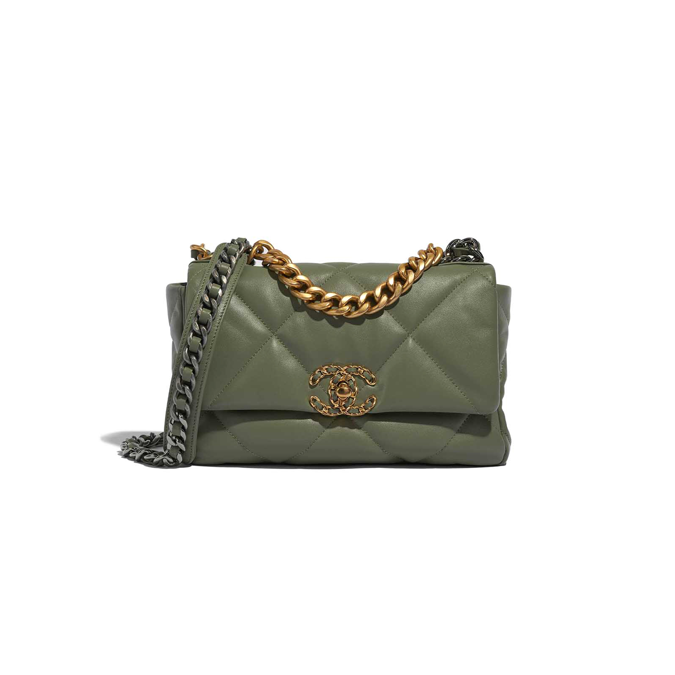 CHANEL 19 FLAP BAG LAMB GREEN AS1160 (26*16*9cm)